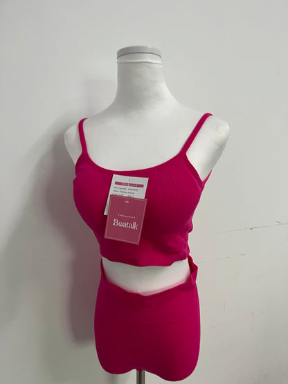 Boatalk Tracksuits Fuchsia Ribbed Activewear Set - A Dynamic Fusion of Sport and Fashion