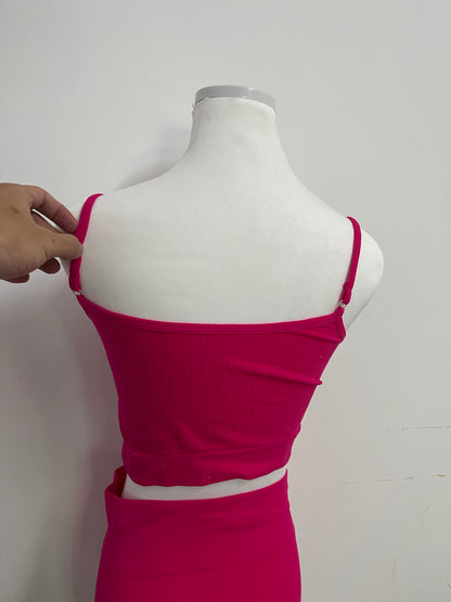 Boatalk Tracksuits Fuchsia Ribbed Activewear Set - A Dynamic Fusion of Sport and Fashion