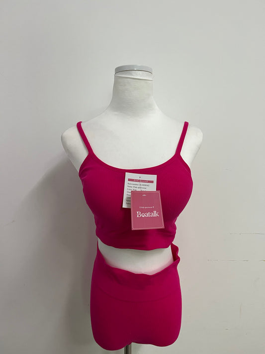 Boatalk Tracksuits Fuchsia Ribbed Activewear Set - A Dynamic Fusion of Sport and Fashion