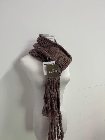 Boatalk Chunky Knit Fringe Scarf - The Perfect Fusion of Autumn and Winter Warmth and Fashion