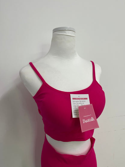 Boatalk Tracksuits Fuchsia Ribbed Activewear Set - A Dynamic Fusion of Sport and Fashion