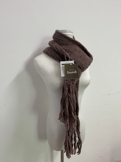 Boatalk Chunky Knit Fringe Scarf - The Perfect Fusion of Autumn and Winter Warmth and Fashion