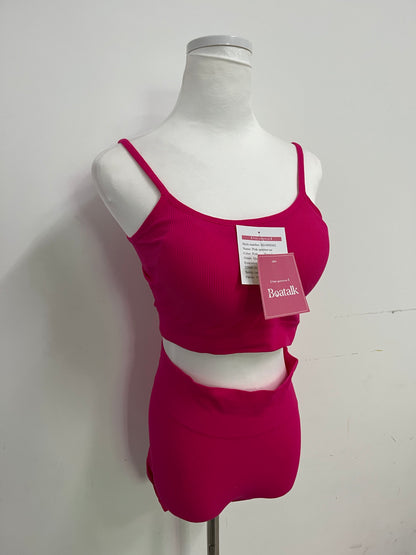 Boatalk Tracksuits Fuchsia Ribbed Activewear Set - A Dynamic Fusion of Sport and Fashion