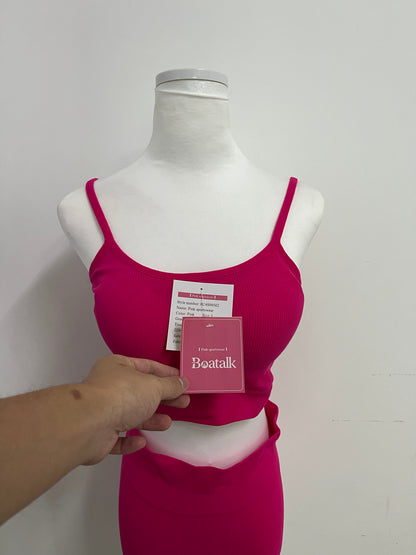 Boatalk Tracksuits Fuchsia Ribbed Activewear Set - A Dynamic Fusion of Sport and Fashion