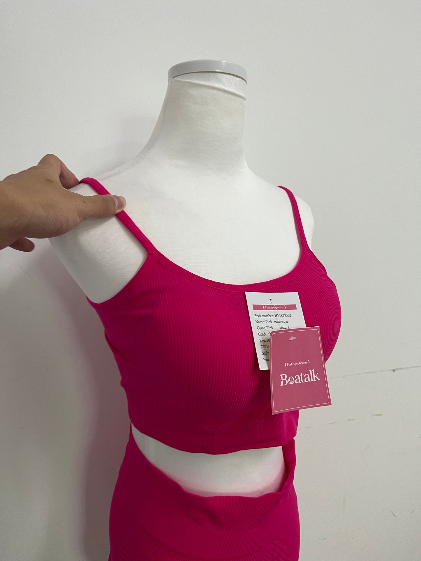 Boatalk Tracksuits Fuchsia Ribbed Activewear Set - A Dynamic Fusion of Sport and Fashion