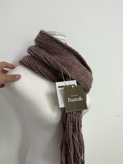 Boatalk Chunky Knit Fringe Scarf - The Perfect Fusion of Autumn and Winter Warmth and Fashion