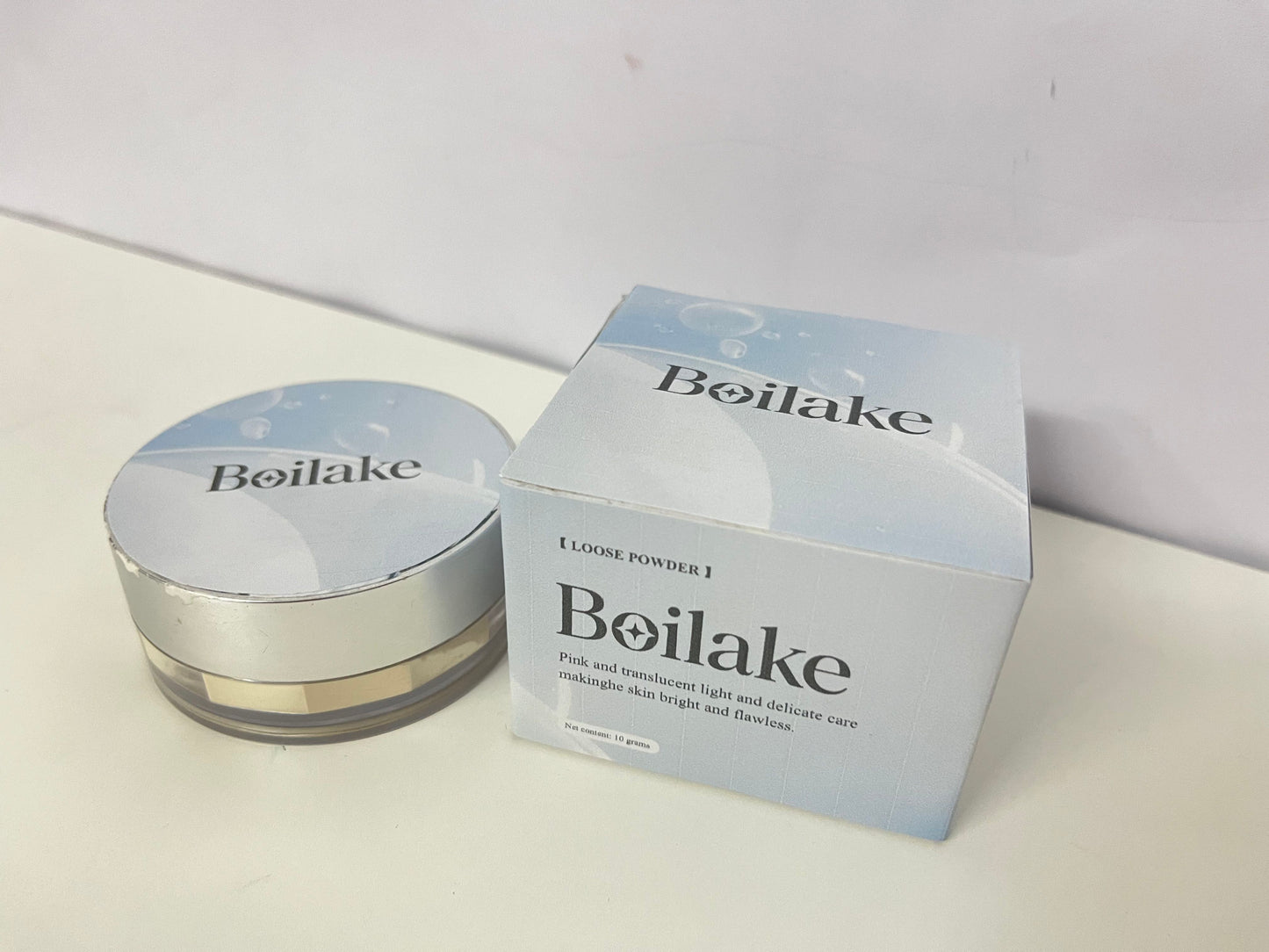 Boilake Pink Translucent Soft Light Loose Powder Setting Item for Clear & Long-Lasting Makeup