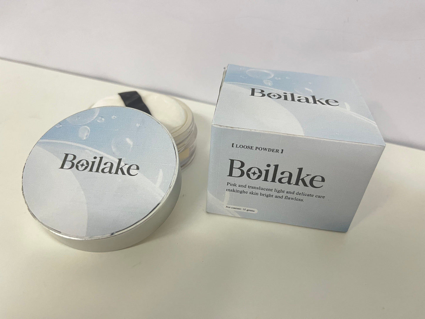 Boilake Pink Translucent Soft Light Loose Powder Setting Item for Clear & Long-Lasting Makeup