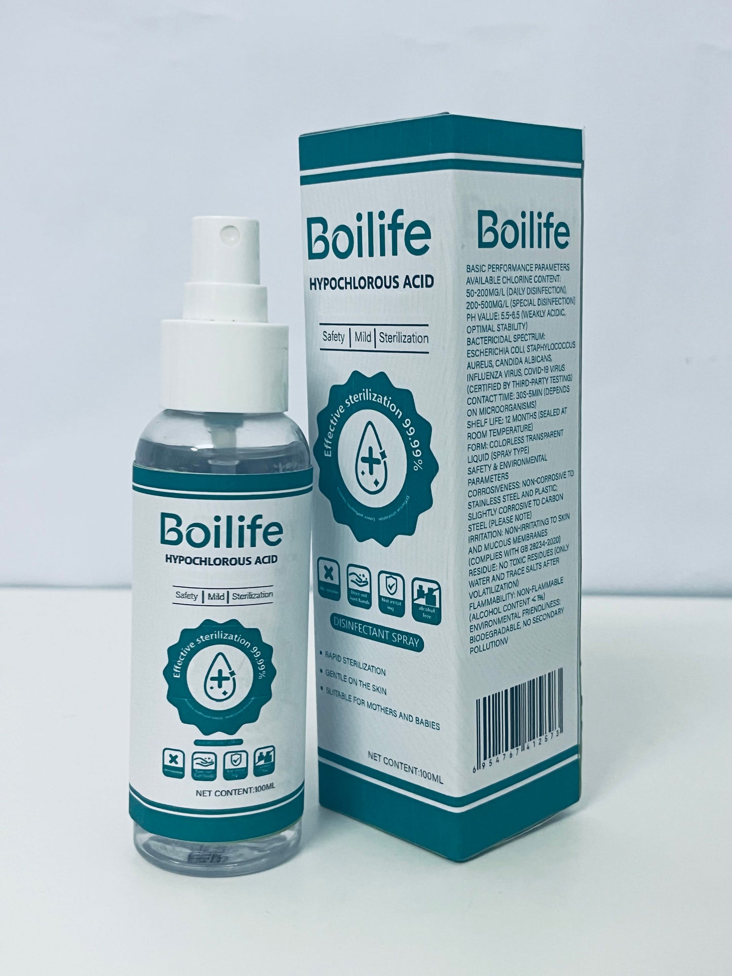 Boilife Hypochlorous Acid Disinfectant Spray Gentle & Effective Disinfection for Mothers and Babies