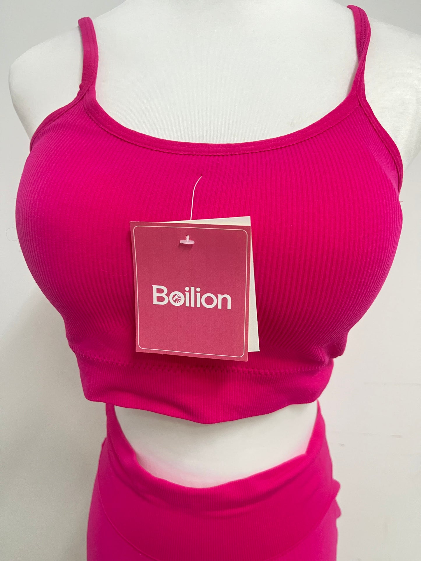 【Boilion Magenta Ribbed 2-Piece Tracksuit】—— Stylish & Comfortable Set for Daily Wear