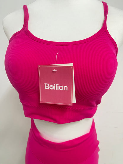 【Boilion Magenta Ribbed 2-Piece Tracksuit】—— Stylish & Comfortable Set for Daily Wear