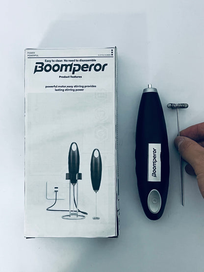 Boomperor Handheld USB Charging Electric Egg Beater Portable Stainless Steel Milk Frother Kitchen Bar Supplies