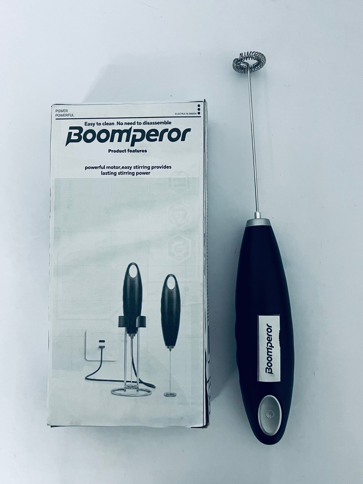 Boomperor Handheld USB Charging Electric Egg Beater Portable Stainless Steel Milk Frother Kitchen Bar Supplies