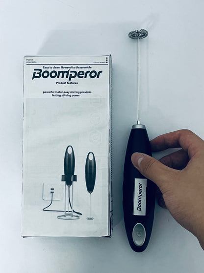 Boomperor Handheld USB Charging Electric Egg Beater Portable Stainless Steel Milk Frother Kitchen Bar Supplies