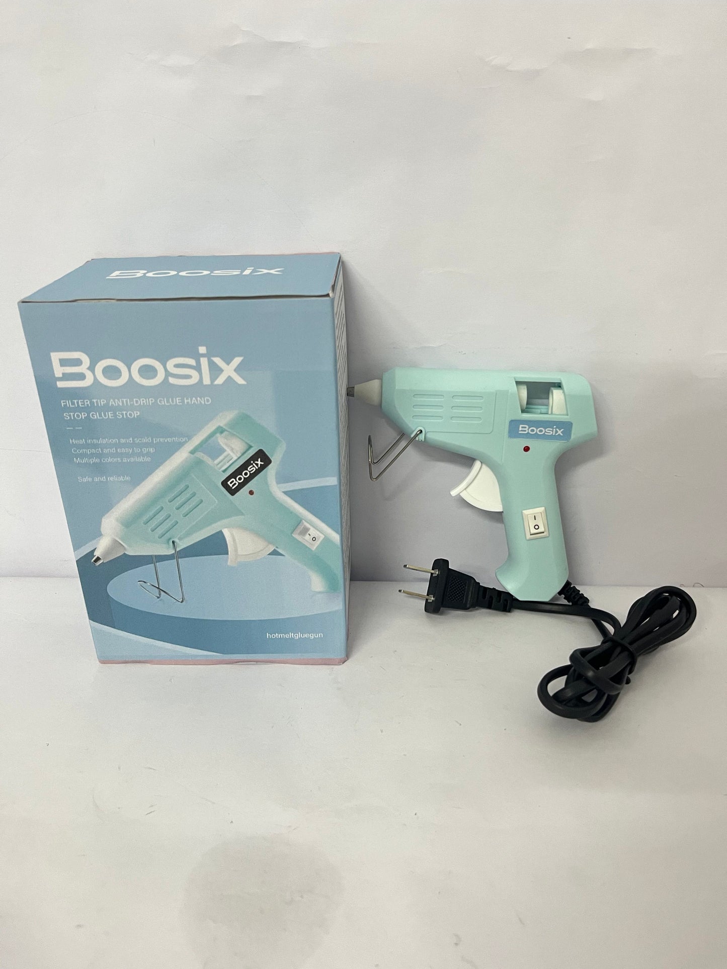 Boosix Anti-Drip Hot Glue Gun, Essential Tool for Home DIY Crafts, Safe and Easy to Operate (Ideal for Crafting, Home Repair, Holiday Decoration, etc.)