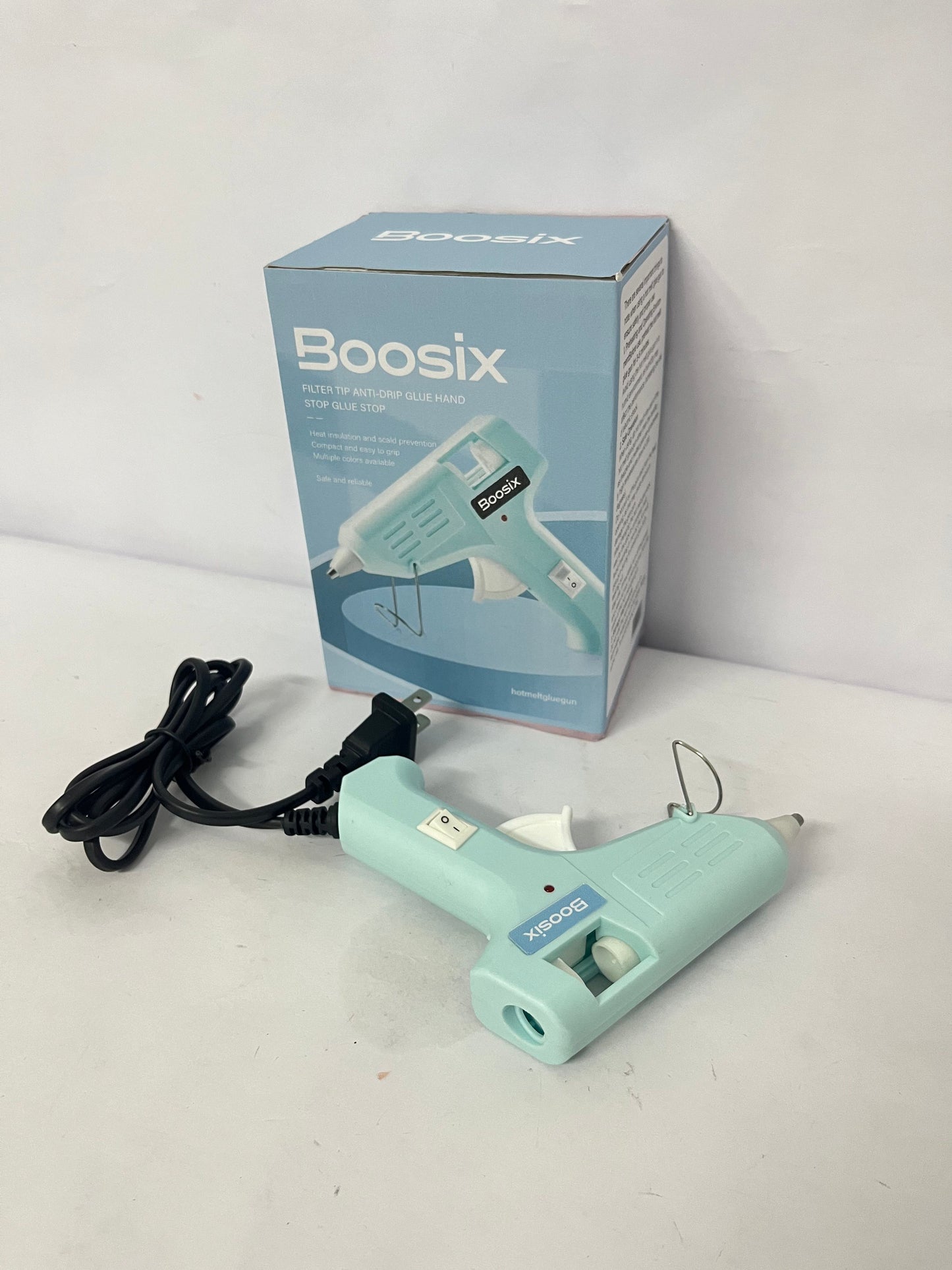 Boosix Anti-Drip Hot Glue Gun, Essential Tool for Home DIY Crafts, Safe and Easy to Operate (Ideal for Crafting, Home Repair, Holiday Decoration, etc.)