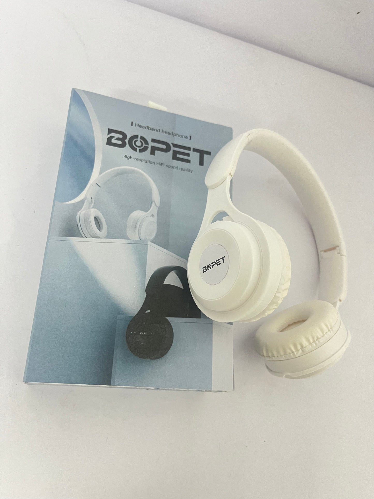 BOPET Wireless Bluetooth Over-Ear Headphones - 30H Playtime, HiFi Stereo Sound, HD Microphone, Foldable & Lightweight for Travel, Work, and Noise Canceling Comfort