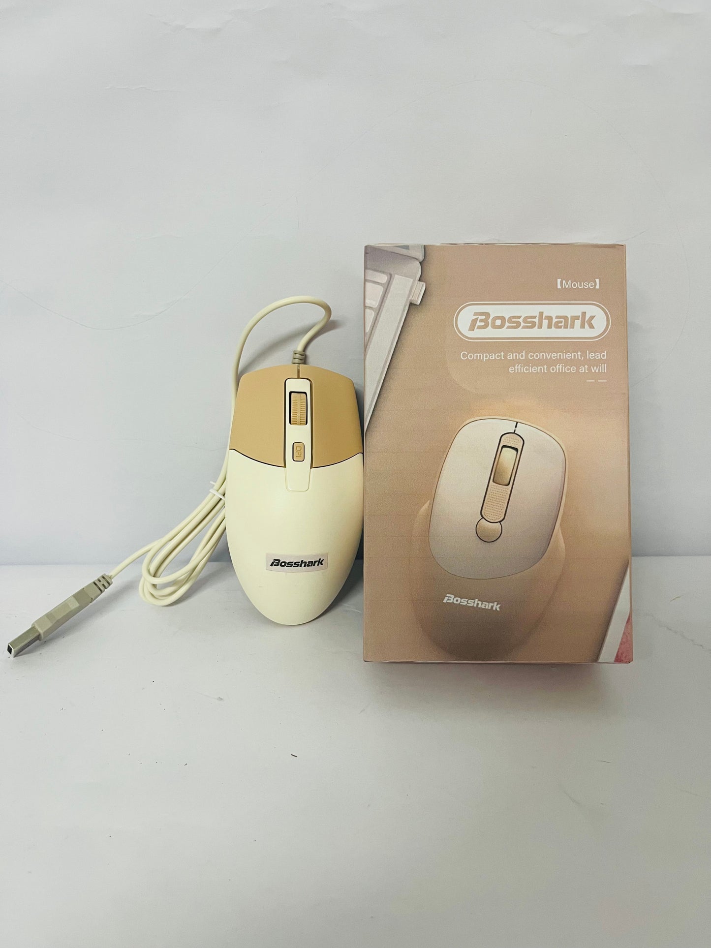 Bosshark Wired USB Mouse - Silent Click Ergonomic Computer Mouse for Laptop/Desktop PC, Plug & Play Office Mouse with Noise Reduction for Home, Work, and Study