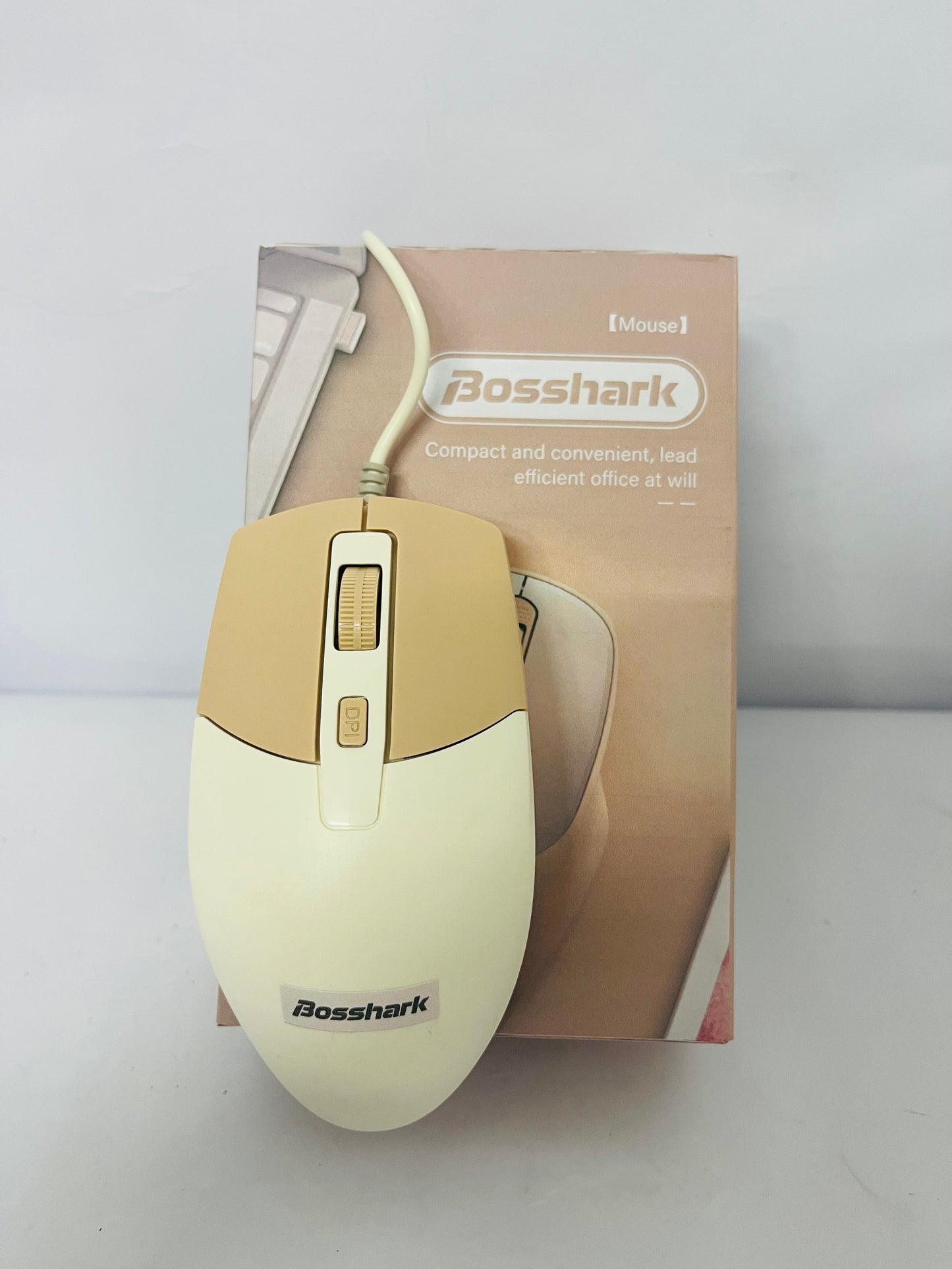 Bosshark Wired USB Mouse - Silent Click Ergonomic Computer Mouse for Laptop/Desktop PC, Plug & Play Office Mouse with Noise Reduction for Home, Work, and Study