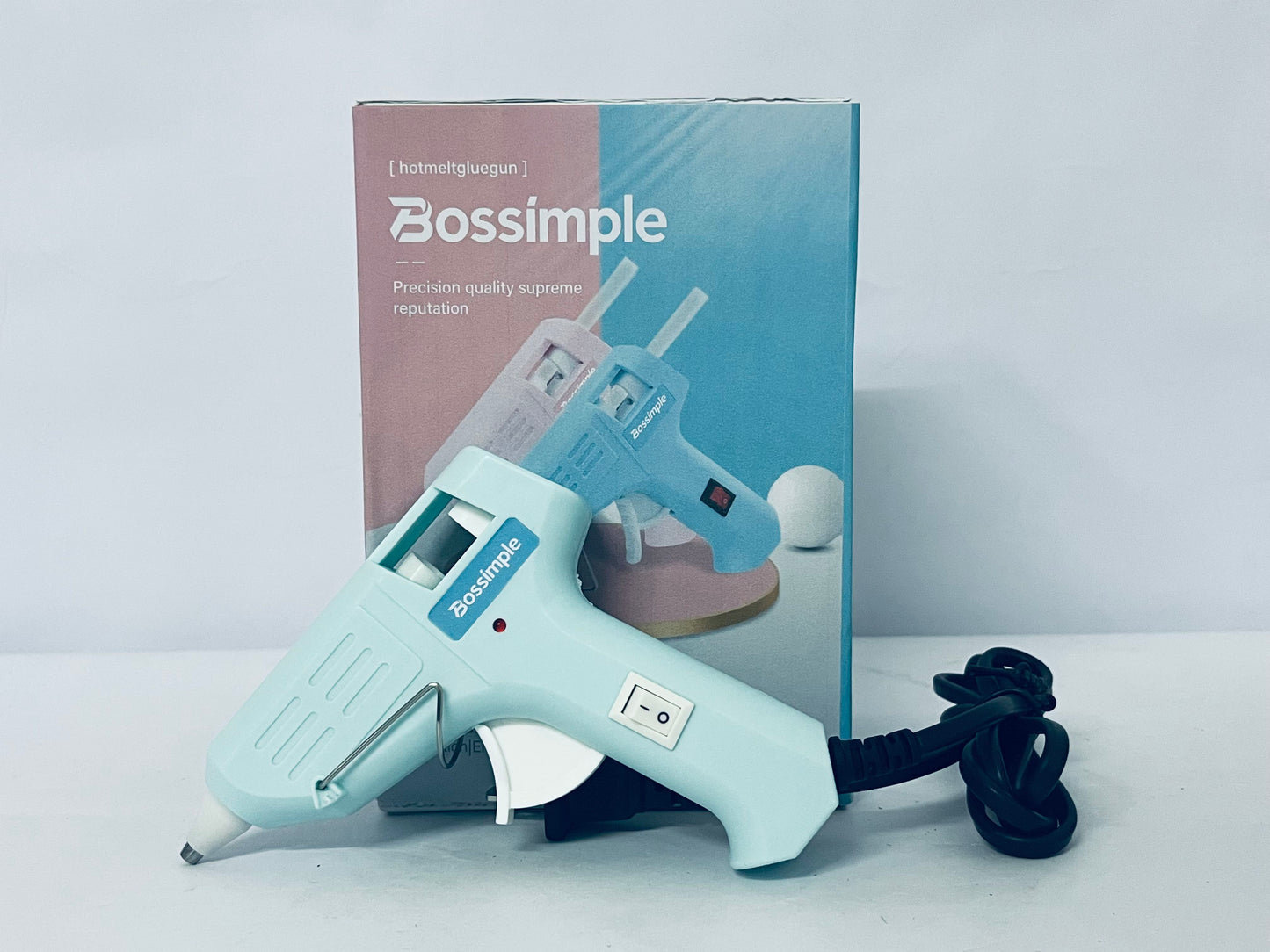 Bossimple Hot Melt Glue Gun with On/Off Switch - Precision Crafting Tool for DIY Projects, Arts, Crafts & Repairs