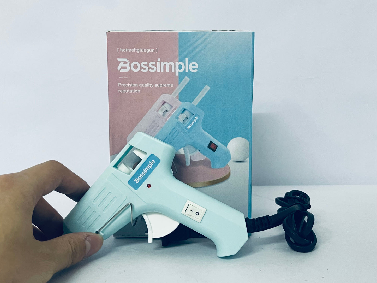 Bossimple Hot Melt Glue Gun with On/Off Switch - Precision Crafting Tool for DIY Projects, Arts, Crafts & Repairs