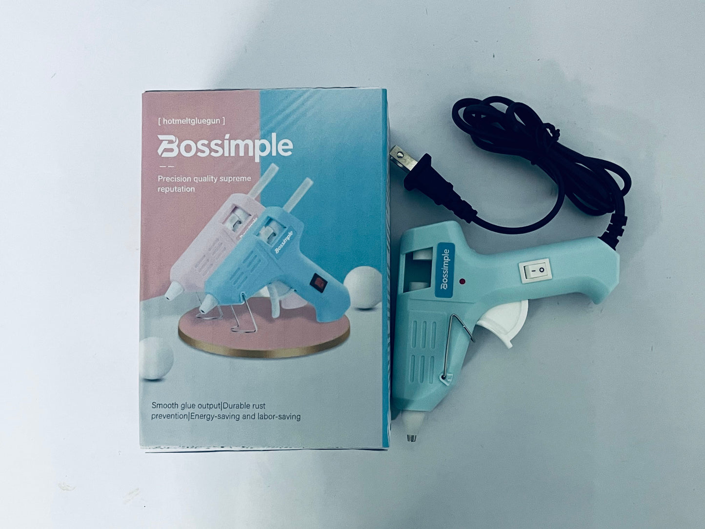 Bossimple Hot Melt Glue Gun with On/Off Switch - Precision Crafting Tool for DIY Projects, Arts, Crafts & Repairs
