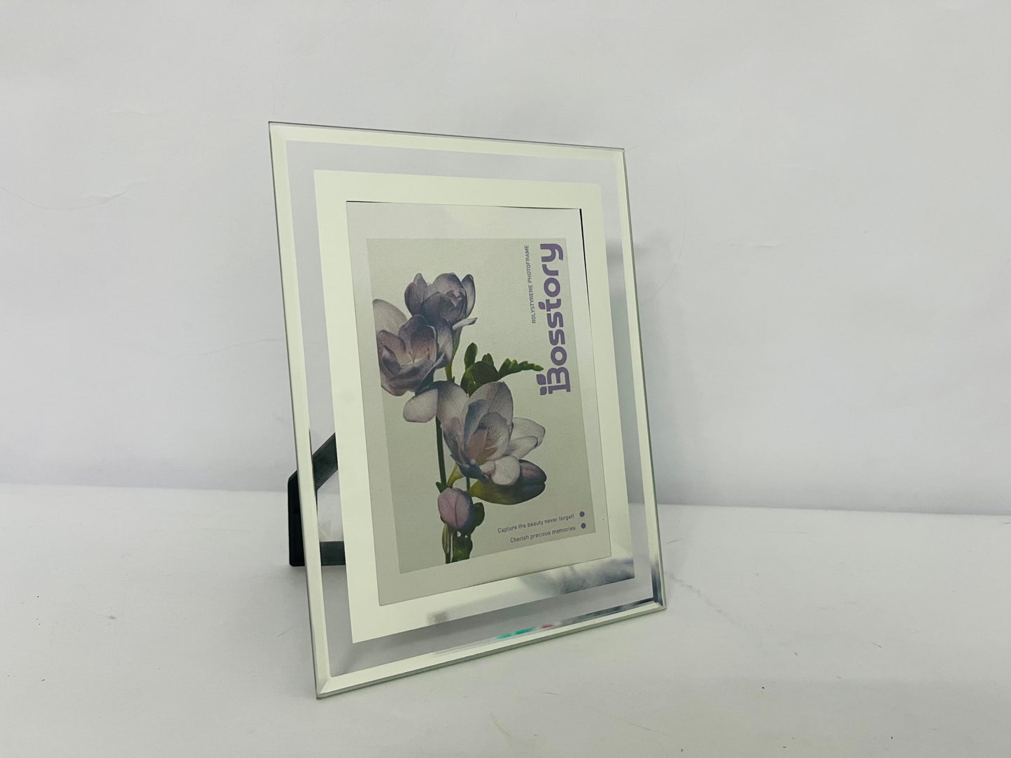 Bosstory Picture Frame Friends Gifts for Photo Display，Glass Picture Frame Tabletop Mirror Photo Frames for Family Office Table Decorations