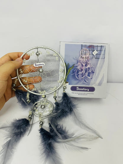 Bosstory Blue Tree of Life Dream Catchers for Bedroom Adult Boho Big Dream Catcher for Boys Girls with Crystal Turquoise Hanging Ornament and Feathers Blessing Gifts