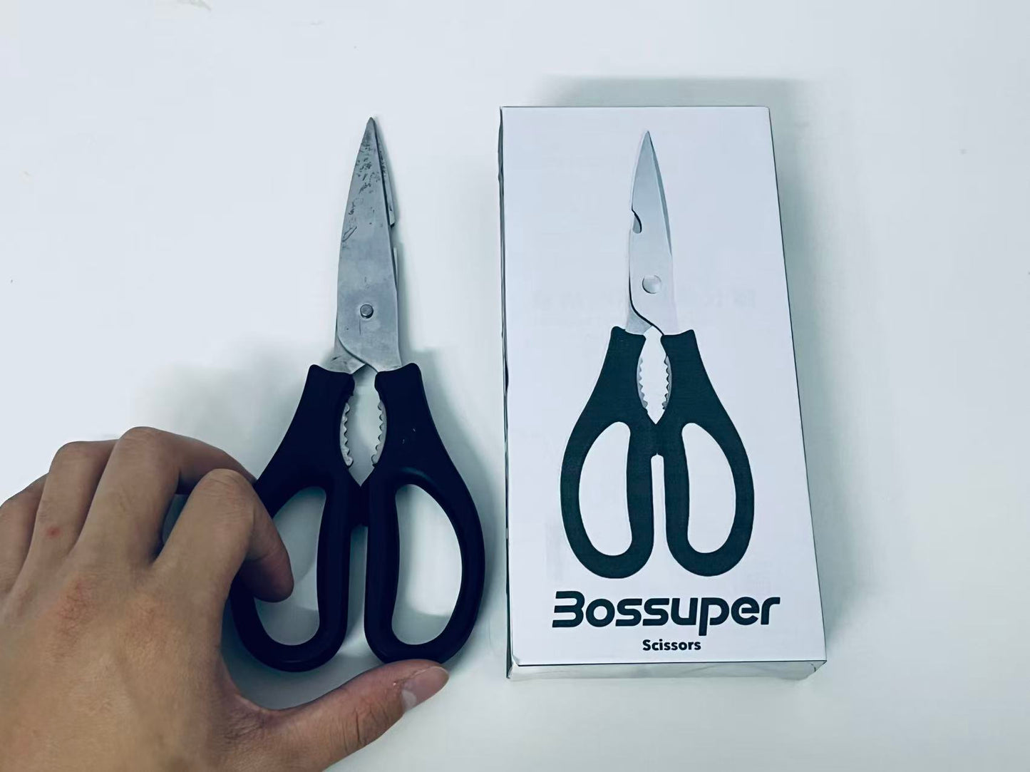 Bossuper Multifunctional Kitchen Scissors, Stainless Steel Heavy-Duty Food Shears, Multi-Purpose Tool for Home Kitchen