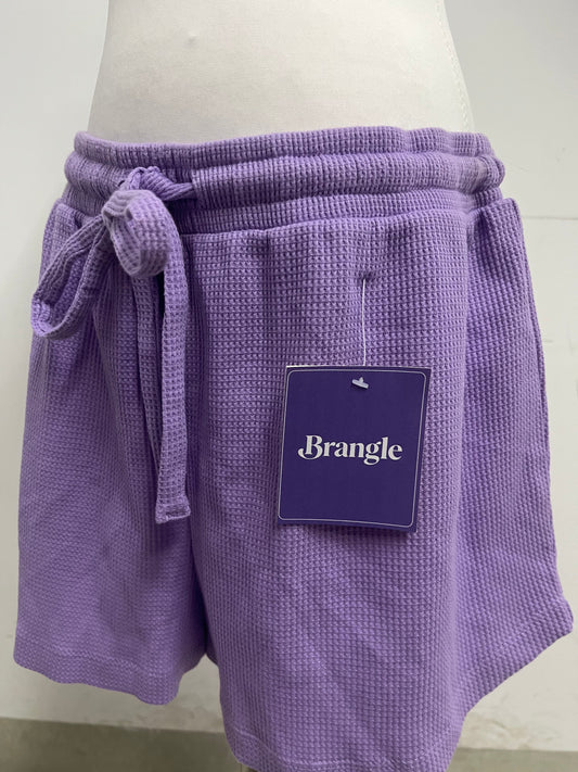 Brangle Lilac Waffle Knit Shorts, Soft & Skin-Friendly, Multi-Scenario Casual Shorts for Home & Outdoors