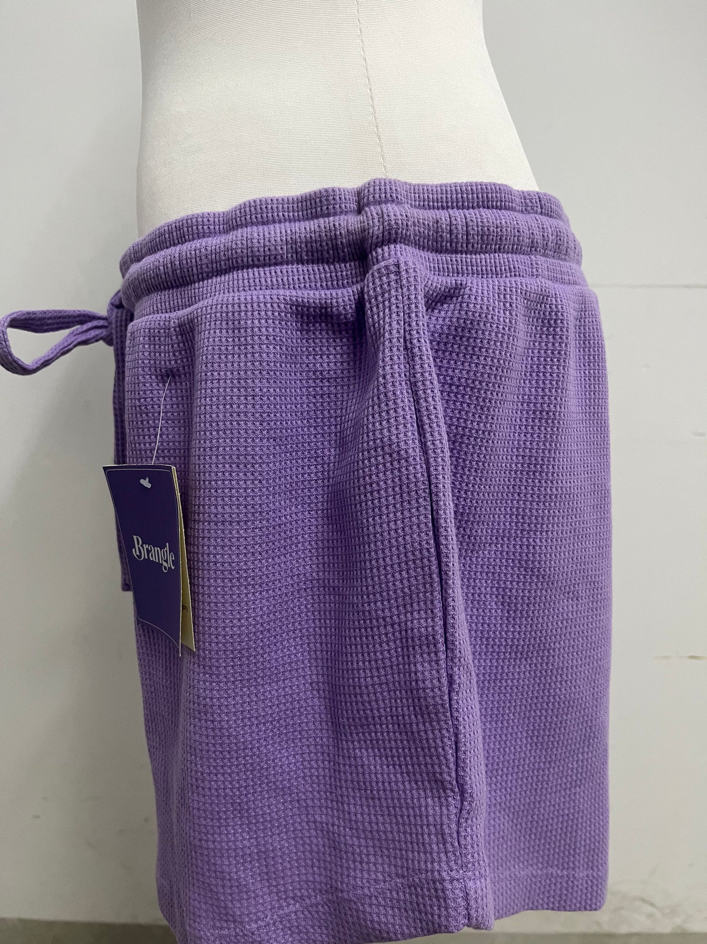 Brangle Lilac Waffle Knit Shorts, Soft & Skin-Friendly, Multi-Scenario Casual Shorts for Home & Outdoors