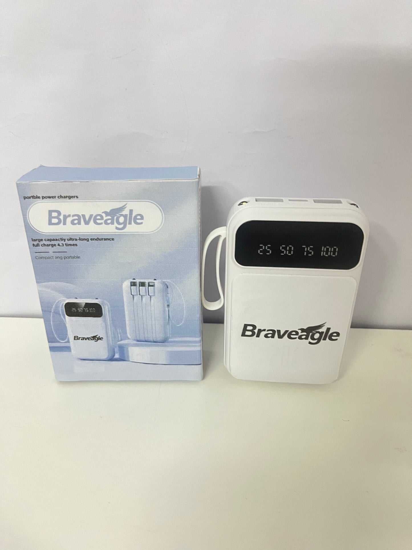 Braveagle Large-Capacity Portable Power Bank Reliable Item for Travel Battery Life