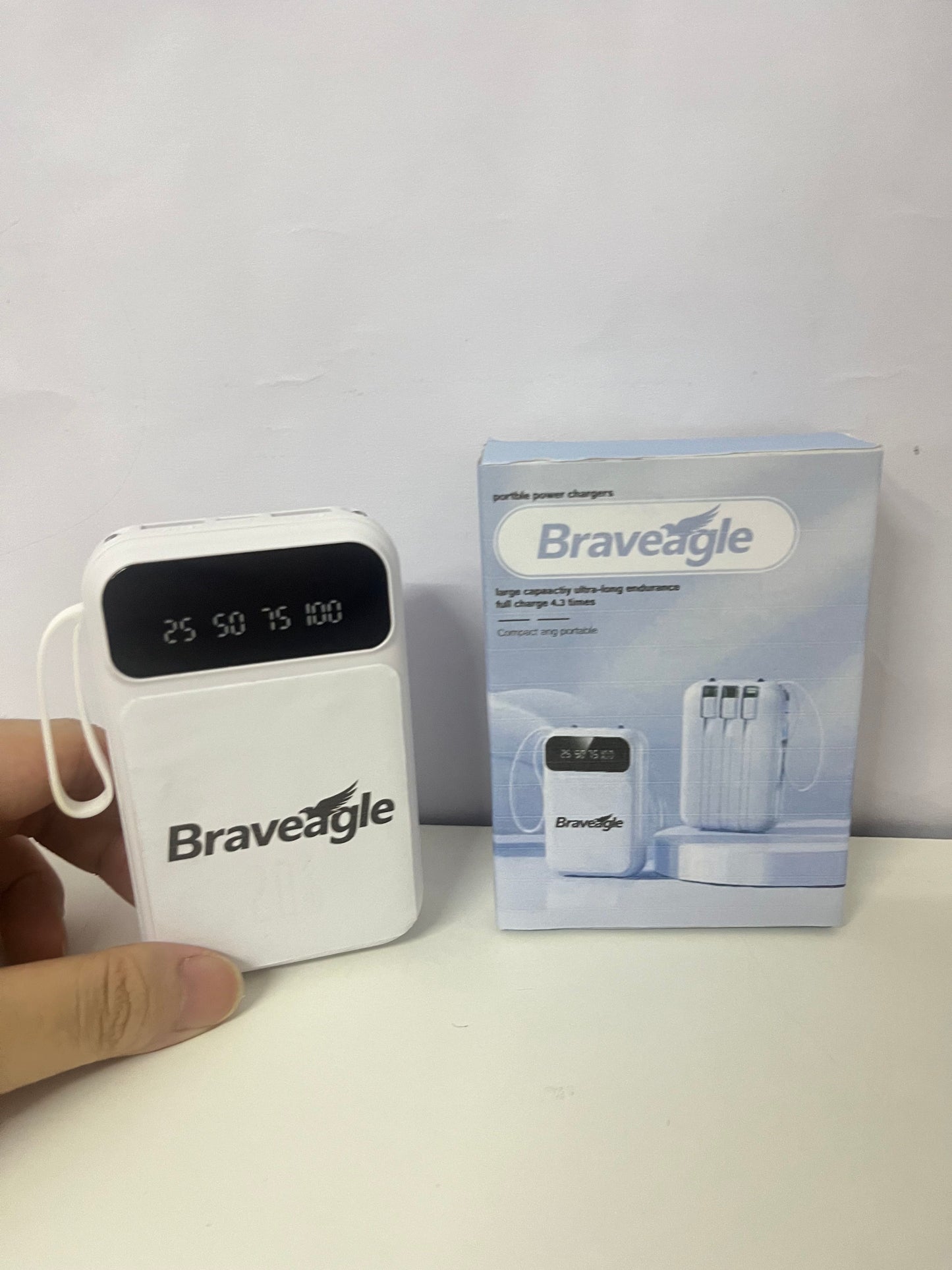 Braveagle Large-Capacity Portable Power Bank Reliable Item for Travel Battery Life