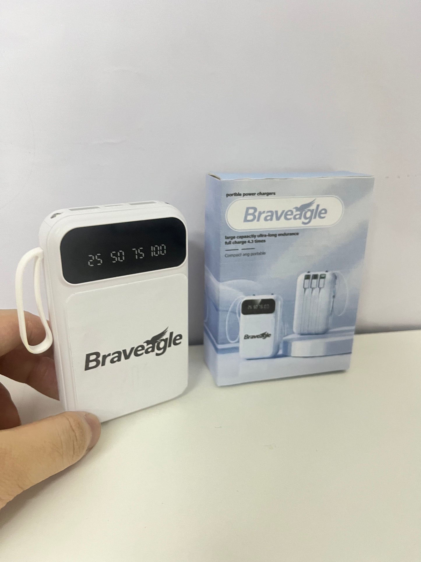 Braveagle Large-Capacity Portable Power Bank Reliable Item for Travel Battery Life