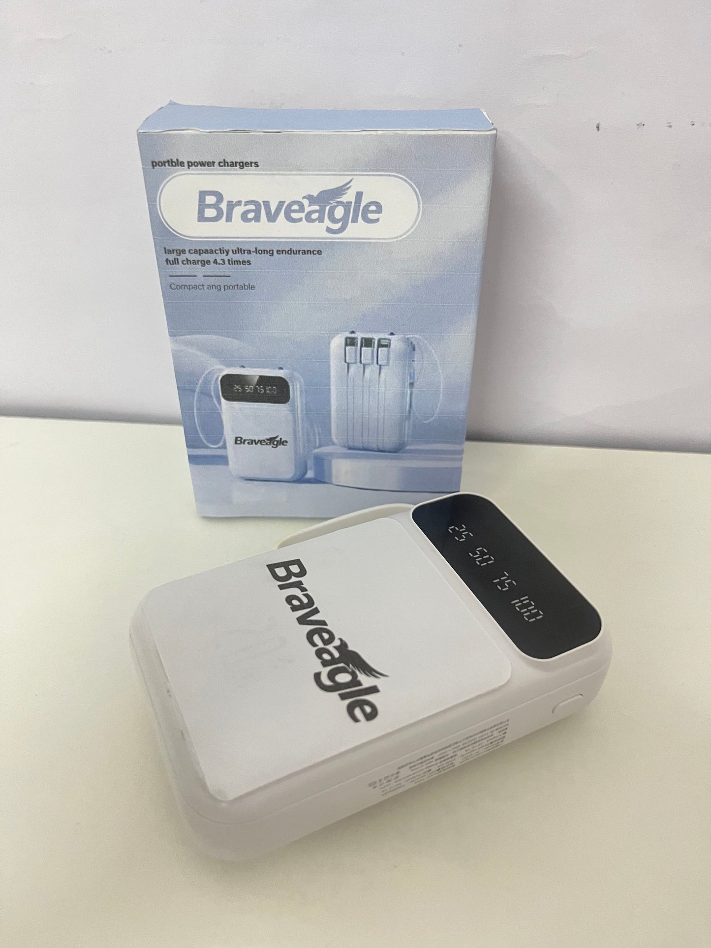 Braveagle Large-Capacity Portable Power Bank Reliable Item for Travel Battery Life