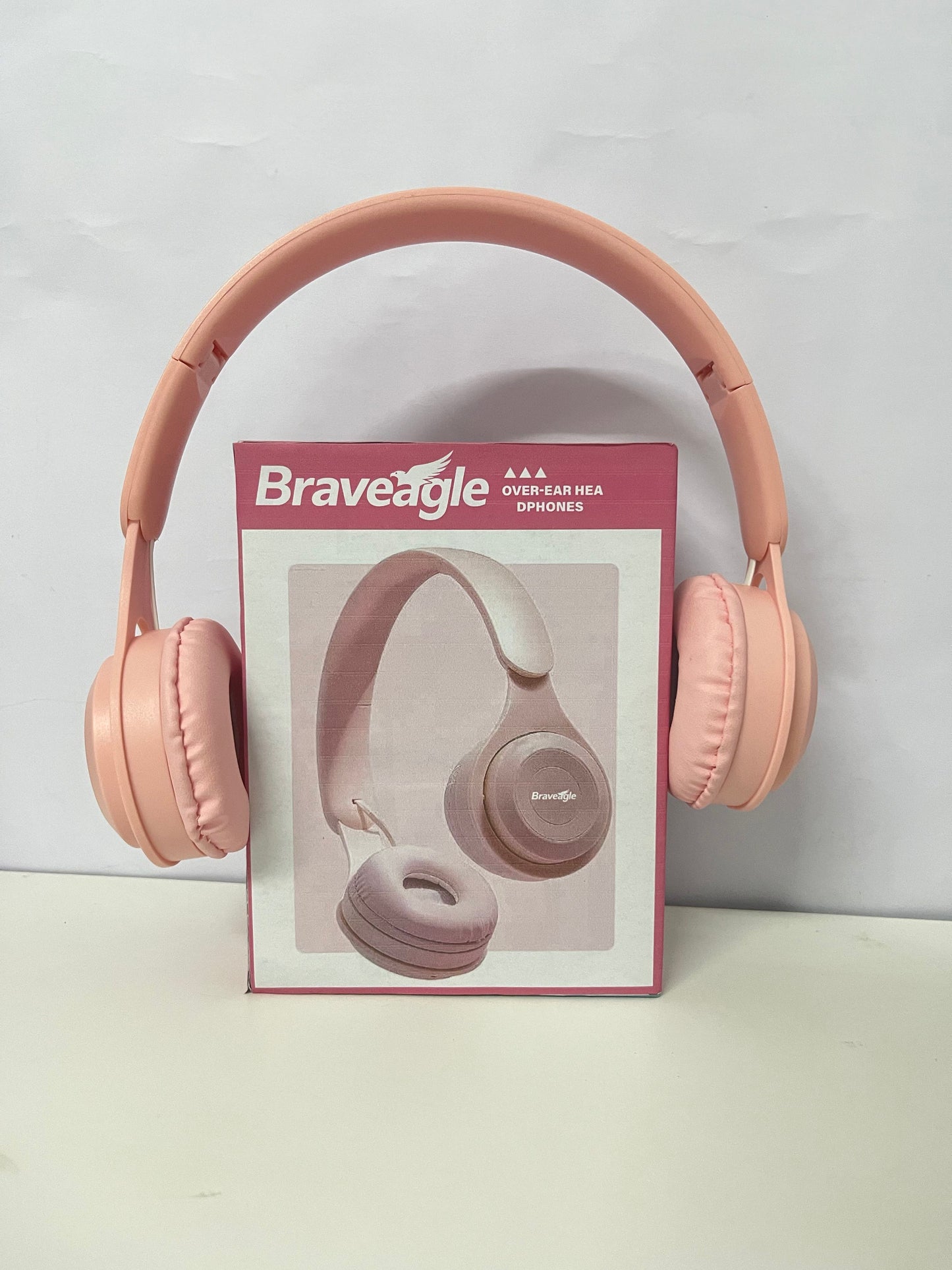 Braveagle Pink Over-Ear Headphones Comfortable Audio Item for Atmosphere Entertainment
