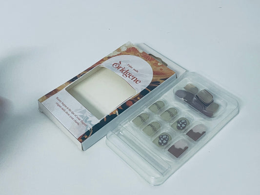 Bridgene Forest-Style Mushroom False Nails Retro Literary Style An Atmospheric Item for Finger Decoration