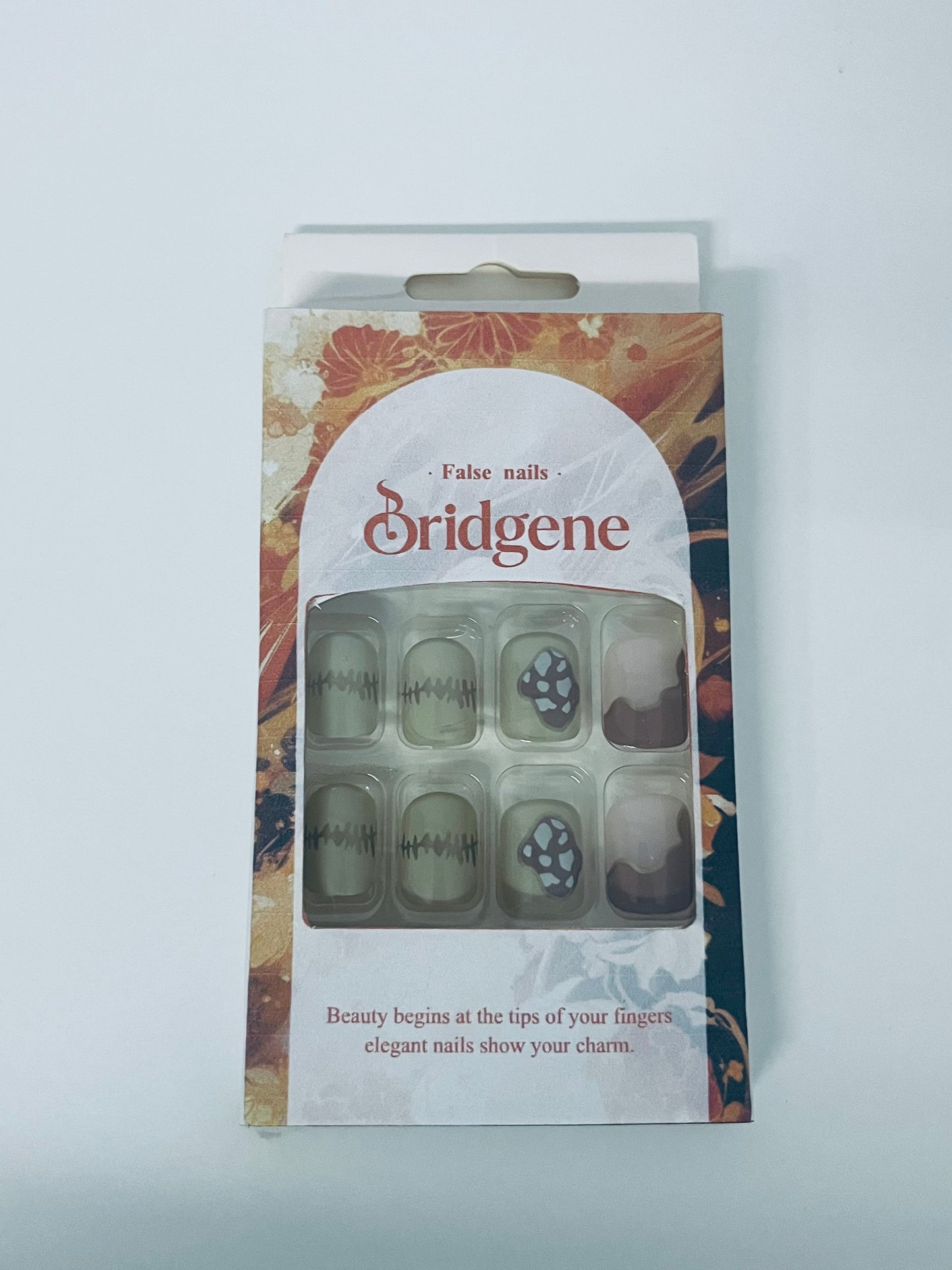 Bridgene Forest-Style Mushroom False Nails Retro Literary Style An Atmospheric Item for Finger Decoration
