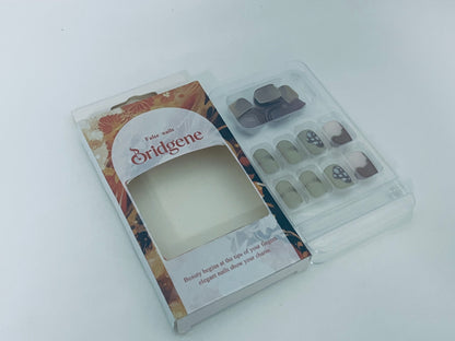 Bridgene Forest-Style Mushroom False Nails Retro Literary Style An Atmospheric Item for Finger Decoration
