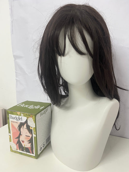 【Budgirl Brown Anime-Style Wig】—— Versatile Hairpiece for Cosplay & Daily Styling