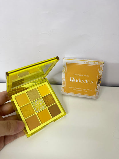 Budoctor 9 Colors Warm-toned Eyeshadow Palette, Matte Shimmer Glitter Multi-texture, Perfect for Autumn & Winter Atmospheric Makeup, Daily & Versatile