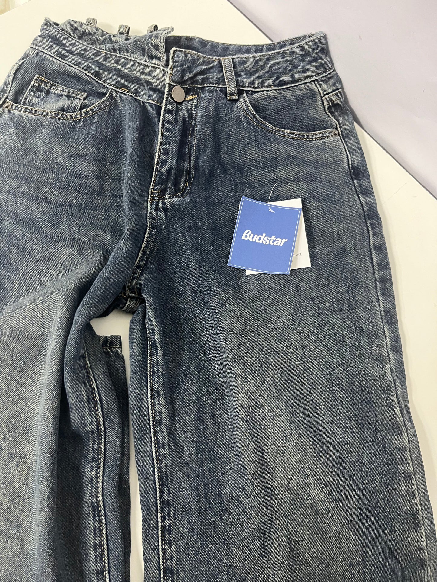 Budstar Vintage Washed Jeans High-Waisted & Slim-Fitting Comfortable & Versatile A Fashion Staple for Daily Styling