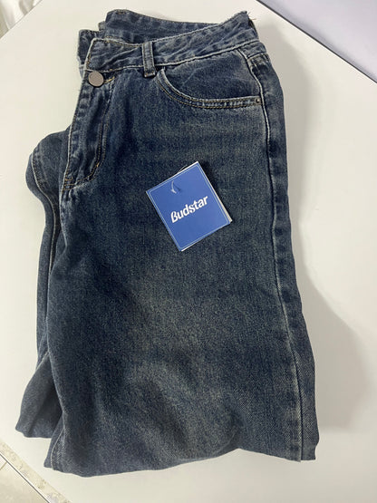 Budstar Vintage Washed Jeans High-Waisted & Slim-Fitting Comfortable & Versatile A Fashion Staple for Daily Styling