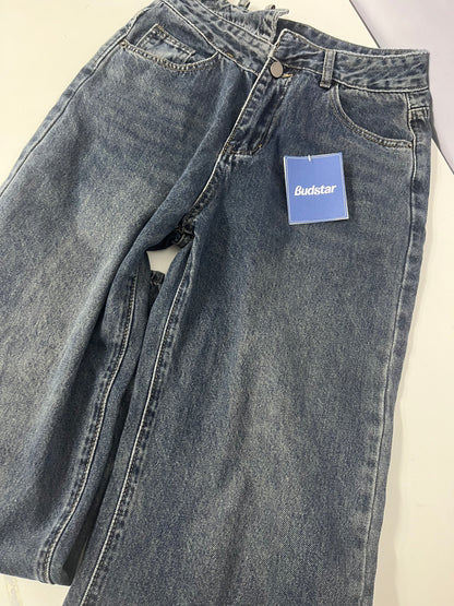 Budstar Vintage Washed Jeans High-Waisted & Slim-Fitting Comfortable & Versatile A Fashion Staple for Daily Styling