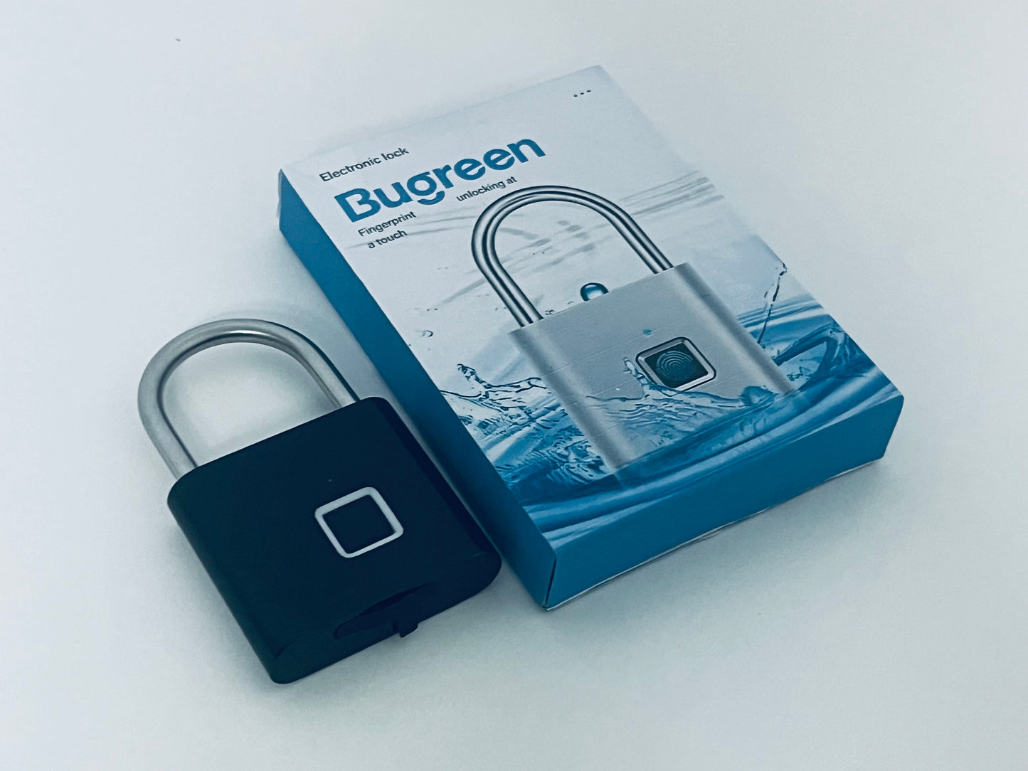 Bugreen Fingerprint Sensor Electronic Padlock Smart Security Item with One-Touch Unlocking