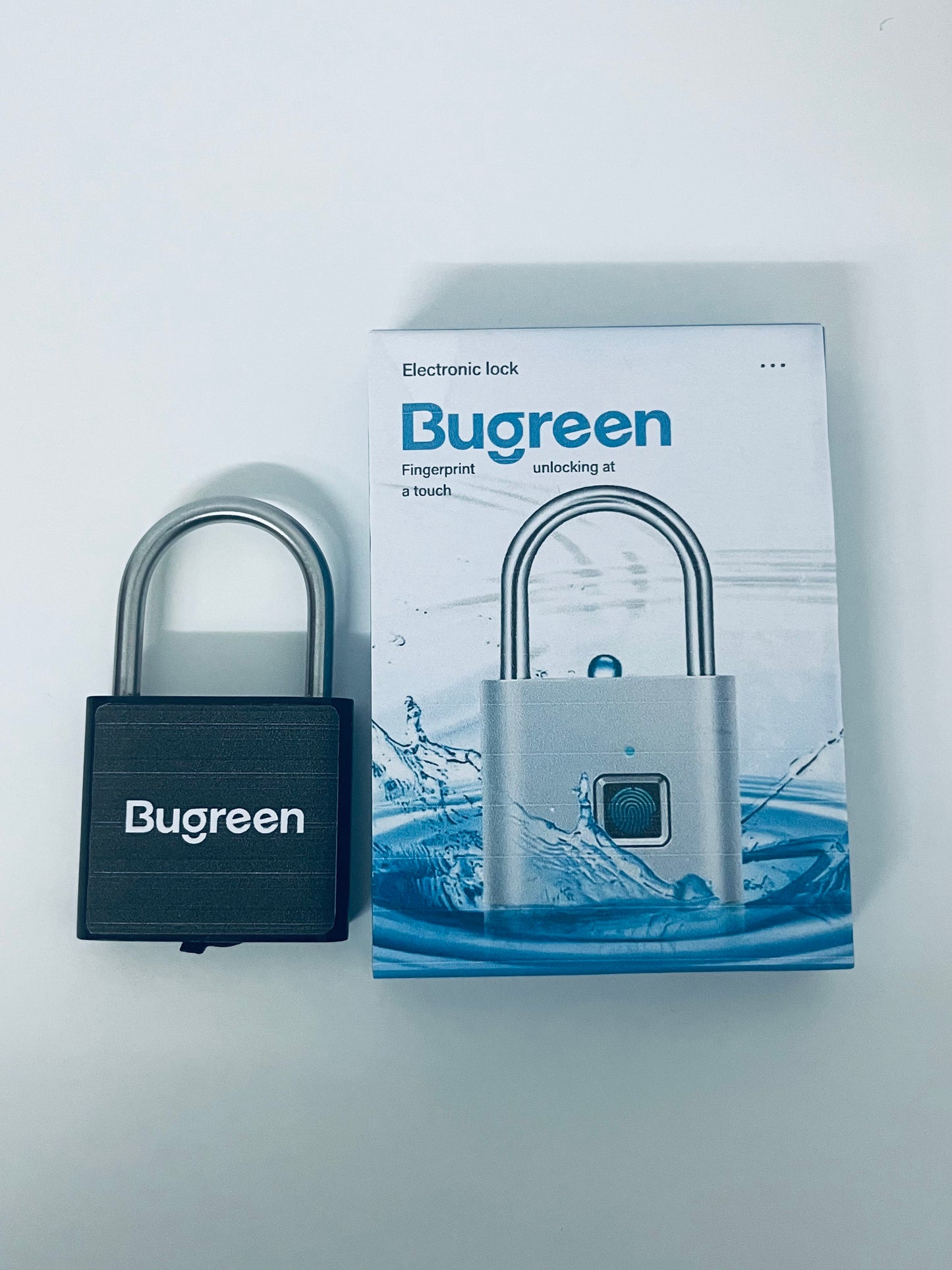 Bugreen Fingerprint Sensor Electronic Padlock Smart Security Item with One-Touch Unlocking