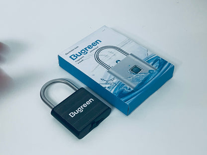 Bugreen Fingerprint Sensor Electronic Padlock Smart Security Item with One-Touch Unlocking