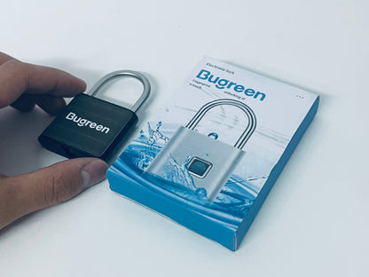 Bugreen Fingerprint Sensor Electronic Padlock Smart Security Item with One-Touch Unlocking