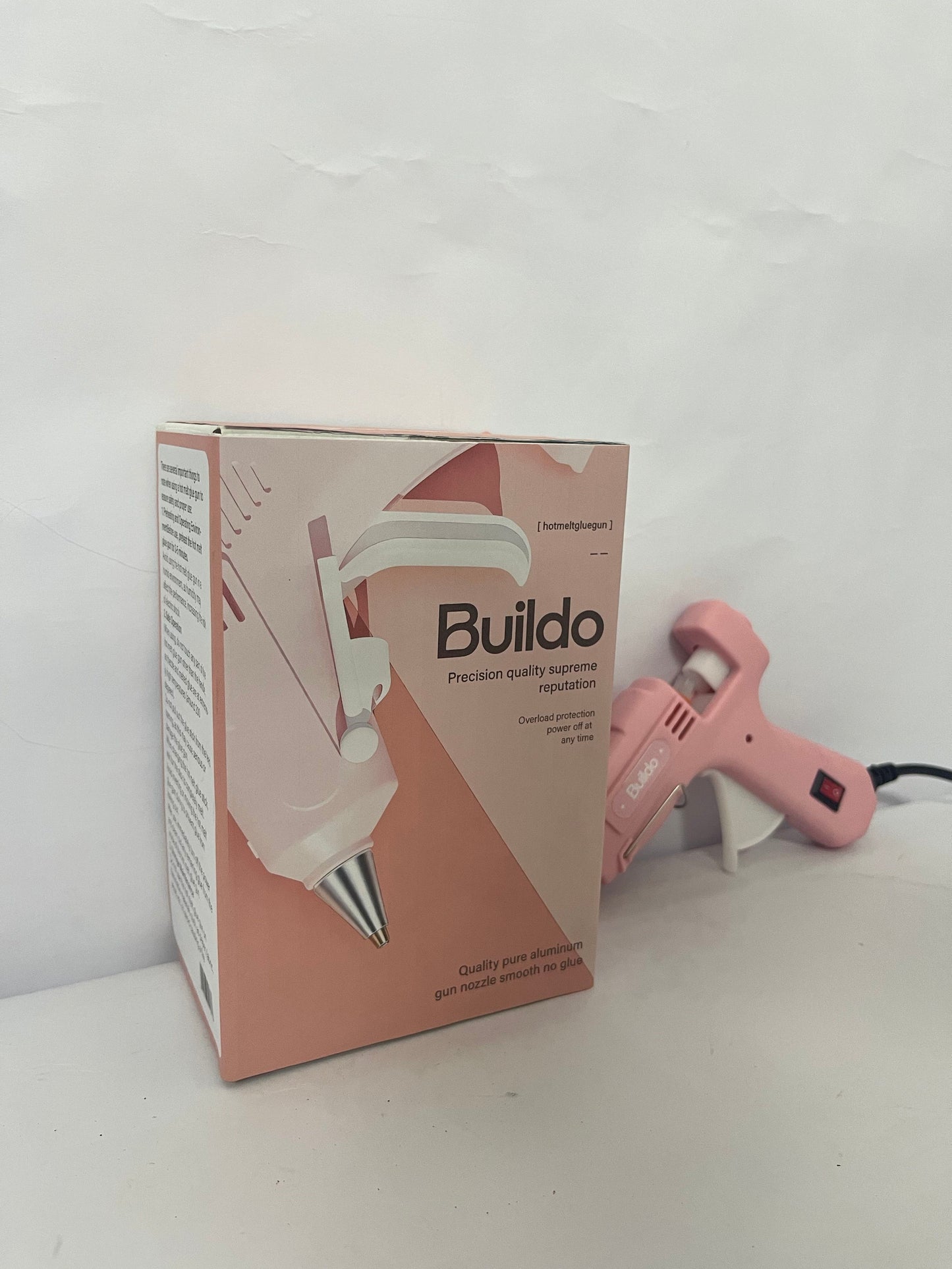 Buildo Hot Glue Gun Kit (Pack of 1 Full Size Hot Glue Gun and 45 Sticks) - Dual Temp, Precision Nozzle, and Easy Squeeze Trigger