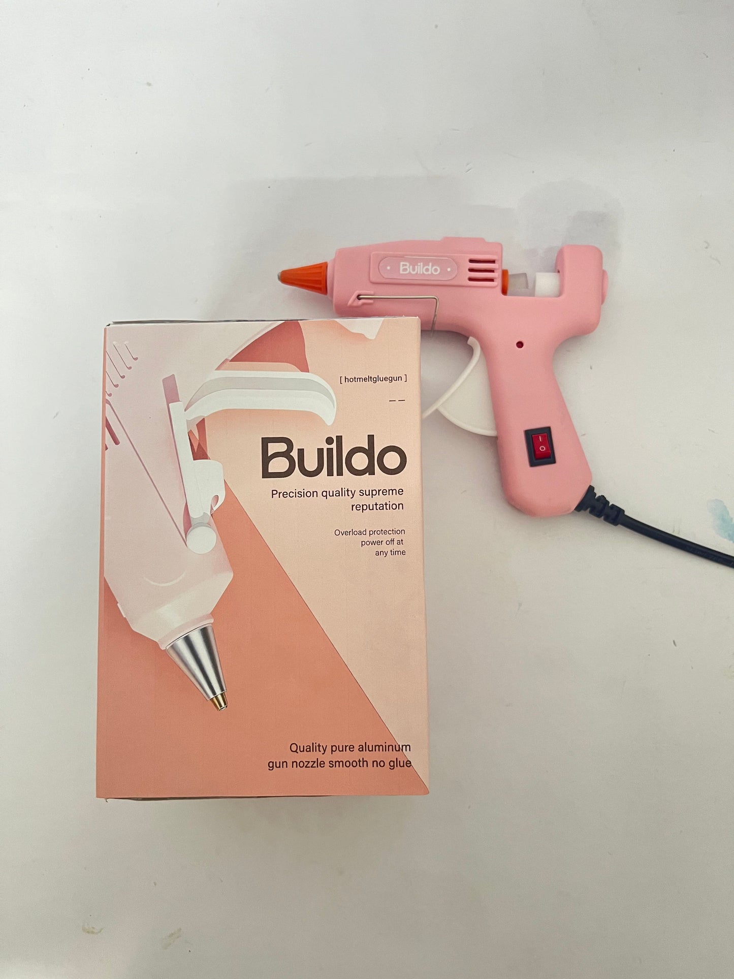Buildo Hot Glue Gun Kit (Pack of 1 Full Size Hot Glue Gun and 45 Sticks) - Dual Temp, Precision Nozzle, and Easy Squeeze Trigger